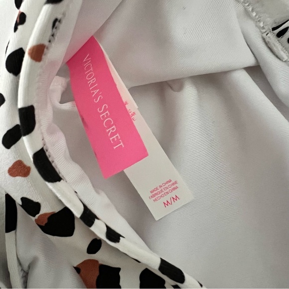 Victoria’s Secret Leopard design cheetah bandeau bikini white brown black Sz M - Picture 5 of 7